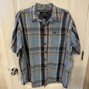 Polo Sport Ralph Lauren Men's Short Sleeve Button-Down Shirt XL Blue Plaid